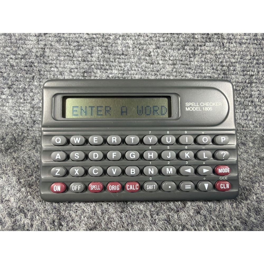 Carol Wright Gifts Spell Checker Model 1806 Handheld Calculator Vintage Gray